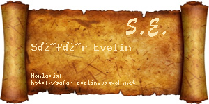 Sáfár Evelin névjegykártya