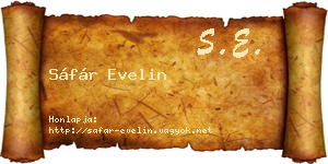 Sáfár Evelin névjegykártya